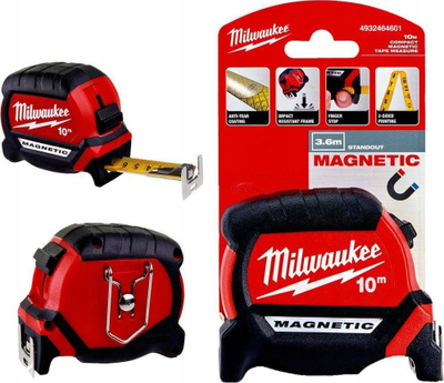 Метар Milwaukee 4932464601, 5 m, магнетен, црвено-црн