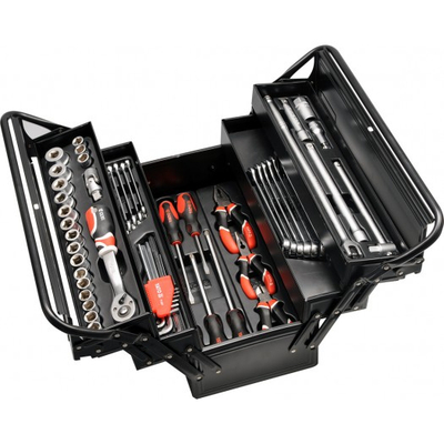 Set mjetesh Yato, 62 copë, metal, e argjendtë