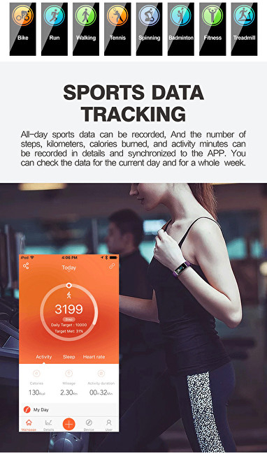 Matës akstiviteti VeryFit 130Plus Color DIX08, i kuq