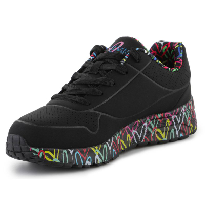Atlete për goca Skechers Lovely Luv Jr 314976L-BKMT, Air Cooled Memory Foam, të zeza shumëngjyrëshe