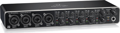Interfejs audio USB Behringer U-PHORIA UMC404HD, 4 hyrje 4 dalje, 24 bit 192 kHz, i zi