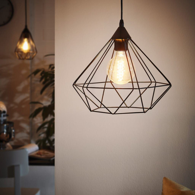 Lampë varëse Eglo Tarbes 94188, 1x60W, E27, e zezë