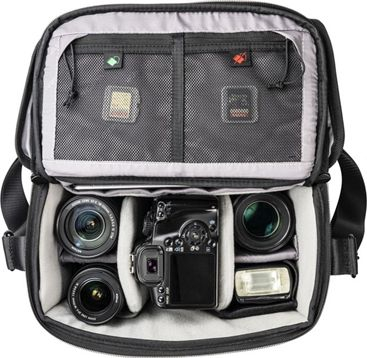 Çantë shpatulle Vanguard VEO Select 28S për aparat, për DSLR edhe mirrorless, me tablet 9.7", e zezë