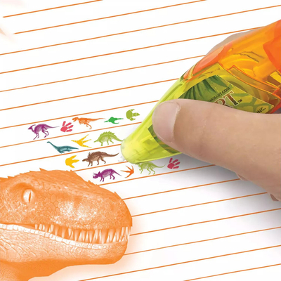 Set ditari sekret DinosArt, me bravë e çelësa, stilolaps me 6 ngjyra, shumëngjyrësh