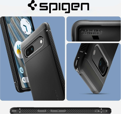Mbulesë mbrojtëse Spigen Rugged Armor për Google Pixel 7a, TPU, mat, e zezë