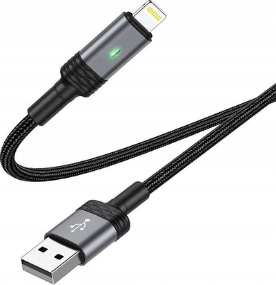 Kabllo USB në Lightning Borofone BU30 Lynk, 2.4A, 1.2m, e zezë