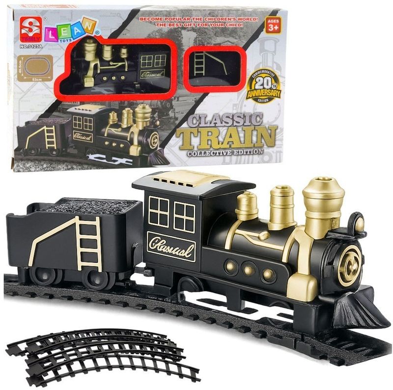 Lodër tren Classic Train Locomotive, set me lokomotivë dhe vagon, shina 53 x 48.5 cm