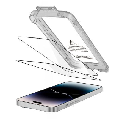Xham mbrojtës Tech-Protect Quick Set+, 2 copë, për iPhone 14 Pro, i zi