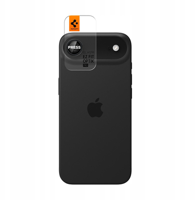 Mbrojtëse kamere Spigen Optik.tR EZ Fit Pro, për iPhone 17 Air Pro, xham i kalitur 9H, paketim 2 copë, e zezë
