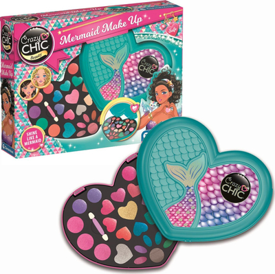 Сет шминка за деца Clementoni Crazy Chic Mermaid Palette, палета сенки и сјај за усни, дизајн сирена, многуобоен