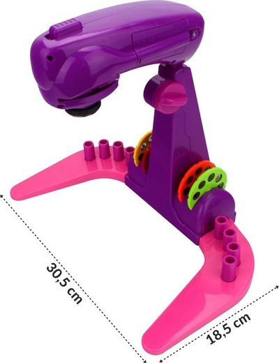 Играчка проектор за цртање WST Projector Draw, 32 слајда, со маркери, виолетово розова