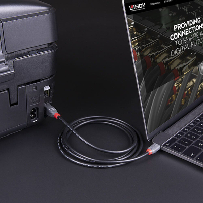 Kabllo USB Lindy Anthra Line, USB C në USB B, 3.2 Gen 1, 2m, e zezë