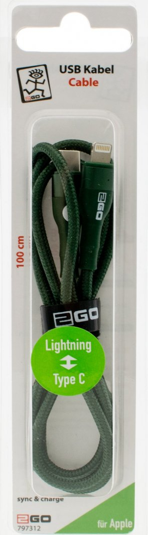 Kabllo Lightning 2GO 797312, 1 m, jeshile