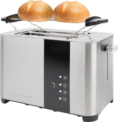 Toaster Clatronic PC-TA 1250, trup inoksi, raft ngrohës, argjendtë me të zezë