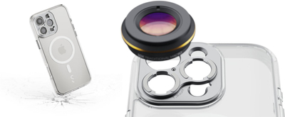 Маска за телефон Shiftcam Camera Case за iPhone 16 Pro Max, со држач за леќи, проѕирна