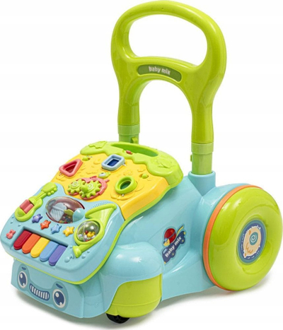 Karrocë ecëse për bebe Kik Baby Mix Baby Walker, me lodra, blu