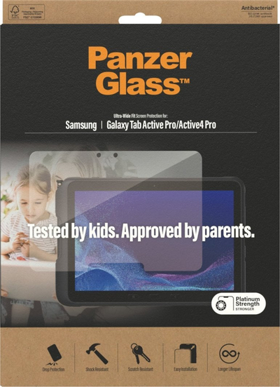 Xham mbrojtës PanzerGlass për Samsung Galaxy Tab Active Pro / Active4 Pro, antibakterial, i tejdukshëm