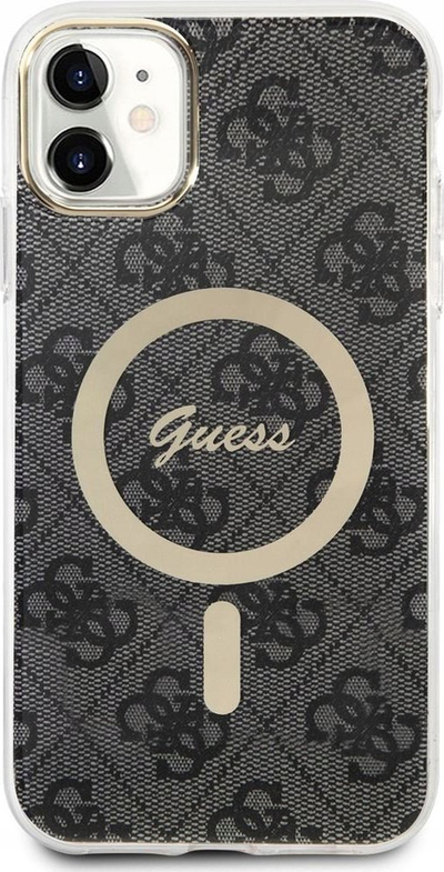 Maskë telefoni Guess GUHMN61H4STK për iPhone 11 XR, hardcase 4G MagSafe, e zezë