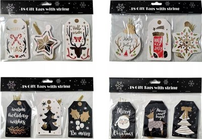 Етикета за подароци Promised Land Gift Tags Mix, сет 18 парчиња, празнични мотиви, повеќебојни