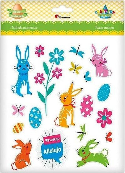 Stikera letre për Pashkë Paper Stickers Easter, set 19 copa, shumëngjyrëshe