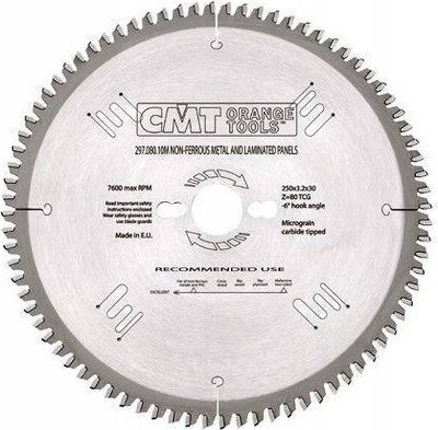 Teh sharre rrethore CMT 297.096.12M, 300mm, 96 dhëmbë TCG, metal jo‑ferroz