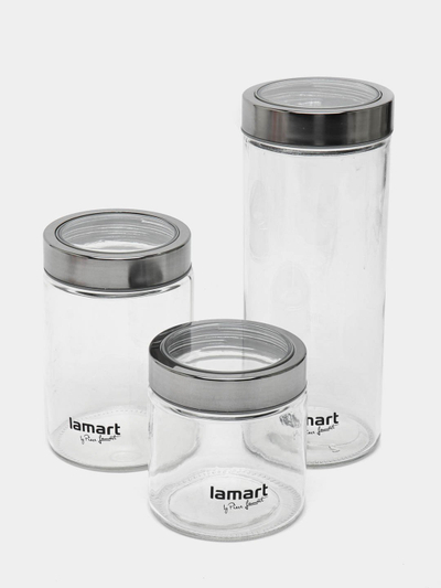 Set kavanozë qelqi Lamart LT6010, 3 copë