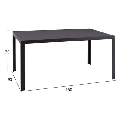 Set Tavolinë 150×90 cm + 6 karrige textilene,"HM11522.01", gri