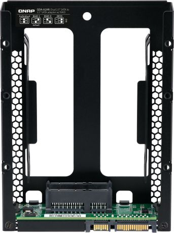 Adaptues QNAP QDA-A2AR për HDD/SSD, nga 3.5" në 2x 2.5", SATA 6 Gb/s, ngjyrë e zezë