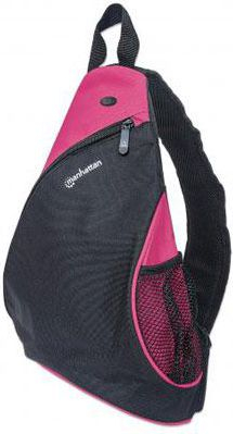 Çantë sling Manhattan Dashpack për tablet a notebook 12\", material 600D PVC, e zezë me rozë
