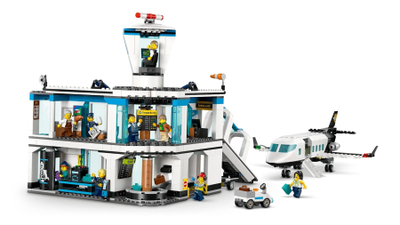 Set lodrash LEGO City Airport with Airplane 60502, aeroplan dhe aeroport, shumëpjesësh, shumëngjyrësh