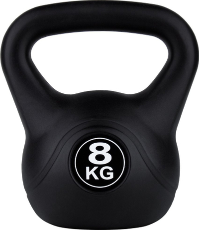 Peshë kettlebell Funfit 8 kg për ushtrime force, e zezë