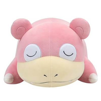 Lodër pelush Pokemon Slowpoke duke fjetur, 18", 46 cm, rozë