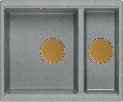 Lavamani kuzhine QUADRON LOGAN 150, granit, 56 x 46 x 22 cm, gri me bakër