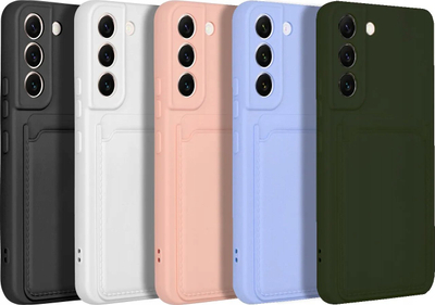 Futera telefoni për Samsung Galaxy A05s, silikoni, me xhep karte, e bardhë