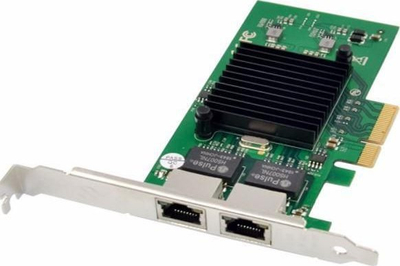 Kartë rrjeti Microconnect MC-JL82576EB, PCI Express x4, 2x RJ-45 Gigabit, jeshile