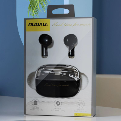 Kufje wireless Dudao U8 TWS, in ear, me kuti karikimi, të zeza