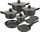 Set tenxheresh dhe tiganësh Klausberg KB-7658, 12 pjesë, veshje mermeri, i zi