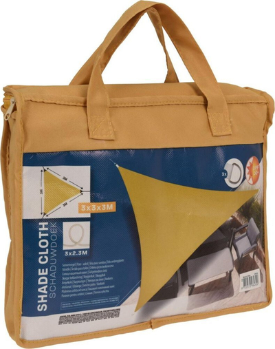 Çadër dielli ProGarden Sunshade Sail Triangle, 3x3x3m, me mbrojtje nga dielli UV 50+, ngjyrë e verdhë orcha