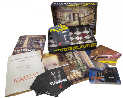 Друштвена игра Tactic Crime Scene Palermo 1985, криминалистичка енигматска, кооперативна