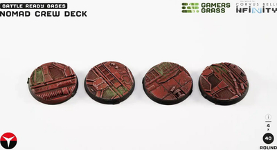 Baza miniaturash Gamers Grass Infinity Nomad Crew Deck, 40mm, set 4 copë, e kuqe
