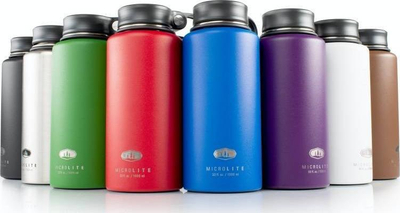 Shishe termike GSI Microlite 1000, 1L, çelik inox, e kuqe