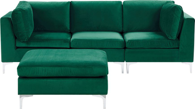 Kolltuk modular Beliani EVJA, me 3 vende ulje, kadife, jeshil
