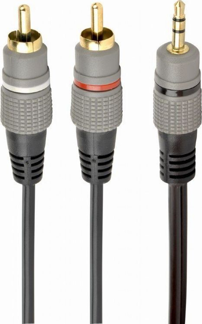 Kabëll audio Cablexpert CCA-352-10M, 3.5 mm në 2x RCA, 10 m, i zi