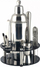 Set bartendër për kokteje, 9 pjesë, me qëndrim akrilik, inox, ngjyrë argjendi