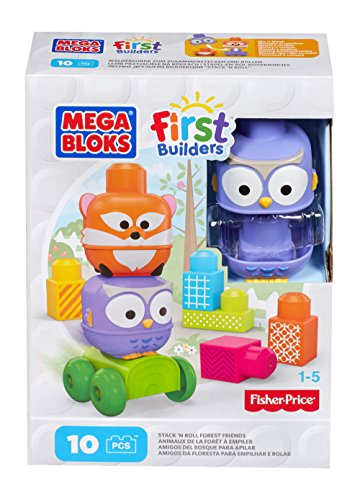 Set bllokesh Mega Bloks First Builders Forest Friends, 10 copa, për kalamaj 1-5 vjeç, shumëngjyrësh