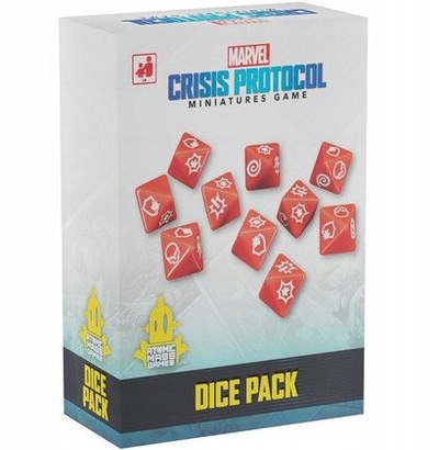 Pako zare Asmodee Marvel Crisis Protocol Dice Pack, 10 zare, 8 faqe, me ngjyra nga të gjitha llojet