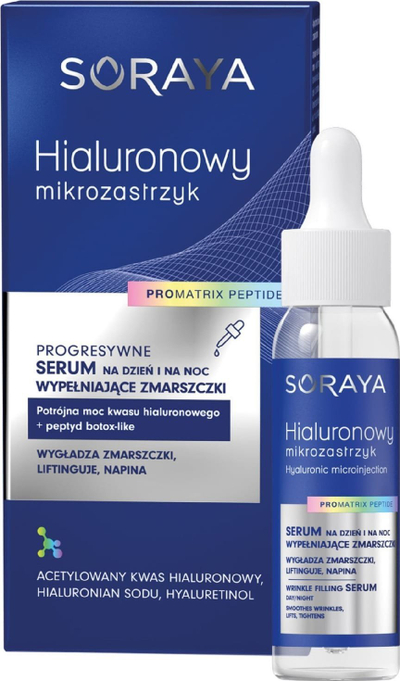 Serum per fytyrë Soraya Hyaluronic Micro-Splash, kundra rrudhave, 30 ml
