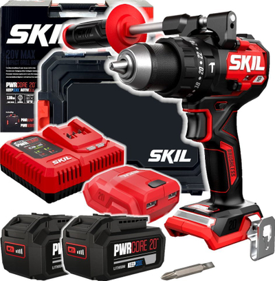 Mandrinë pa kabllo Skil 3085, 20V, 2x4.0Ah, me goditje, me valixhe