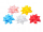 Rozetë dekori Rosette with edge, 6.5cm, set 50 copë, shumëngjyrëshe