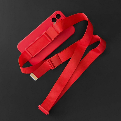Këllëf silikoni Hurtel Rope Case për Samsung Galaxy A23, me rrip, i zi